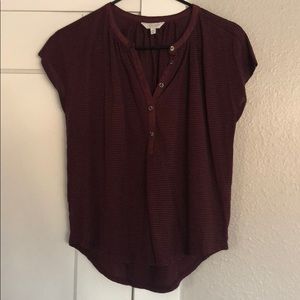 Lucky Brand striped Burgundy Tee Size xs